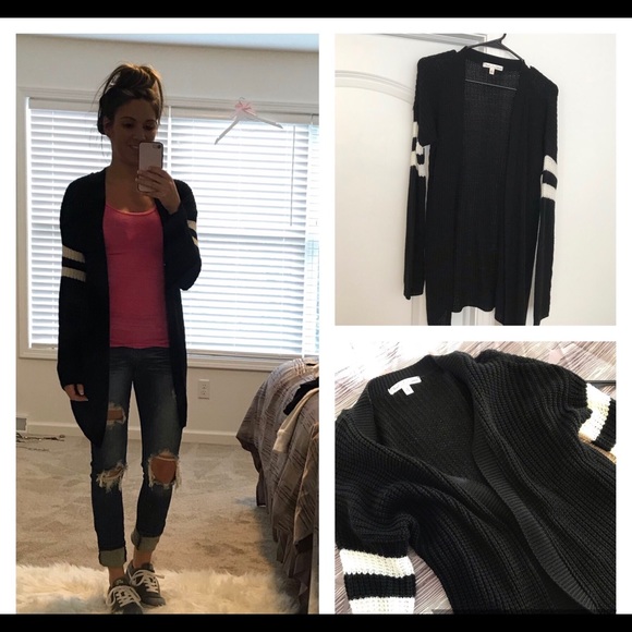 closet space Sweaters - Black varsity cardigan
